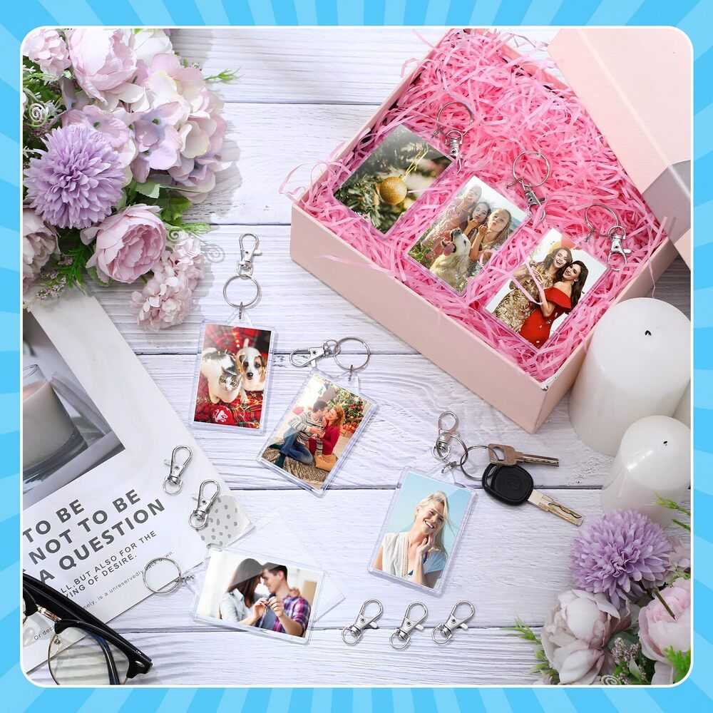 2801 50 Sets 2 x 3 Inch Acrylic Photo Frame Keychain Holder Photo Picture - Picture 5 of 6